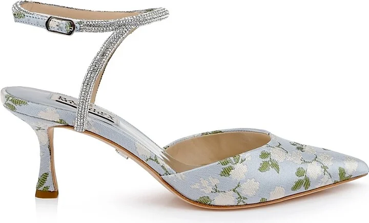 Women's Autumn 65MM Crystal-Embellished Jacquard Pumps - Mist Blue - Size 5