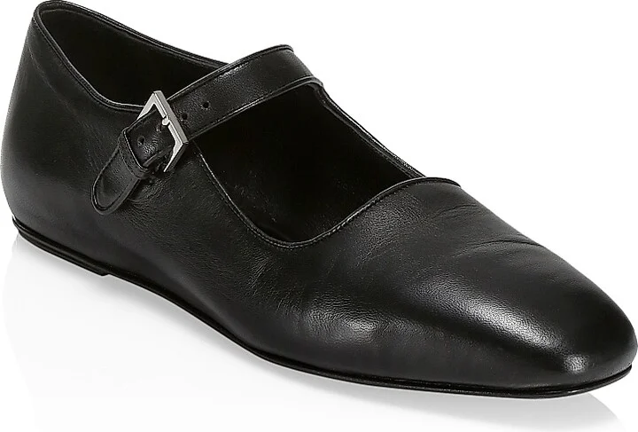 Women's Ava Leather Flats - Black - Size 5 - Image 2