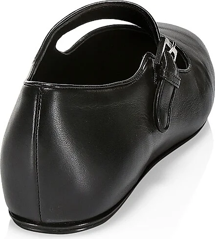 Women's Ava Leather Flats - Black - Size 5 - Image 3