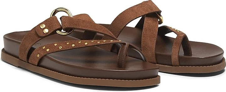 Women's Aveline Studded Suede Sandals - Desert Brown - Size 6.5 - Image 2