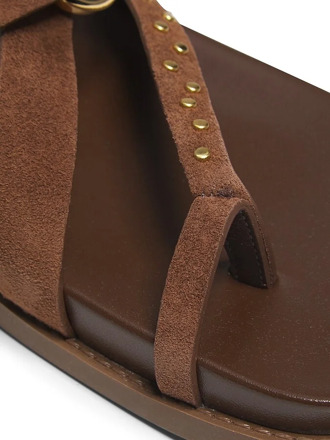 Women's Aveline Studded Suede Sandals - Desert Brown - Size 6.5 - Image 6