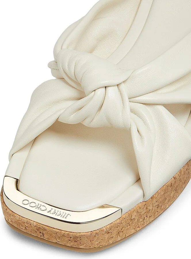 Women's Avenue 110 50MM Leather Wedge Sandals - Latte - Size 6 - Image 5