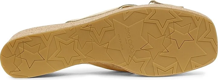 Women's Avenue 110 50MM Metallic Leather Wedge Sandals - Gold - Size 6.5 - Image 6