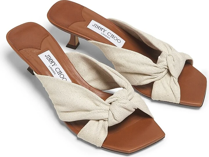 Women's Avenue 50MM Knotted Sandals - Tan Natural - Size 5 - Image 4