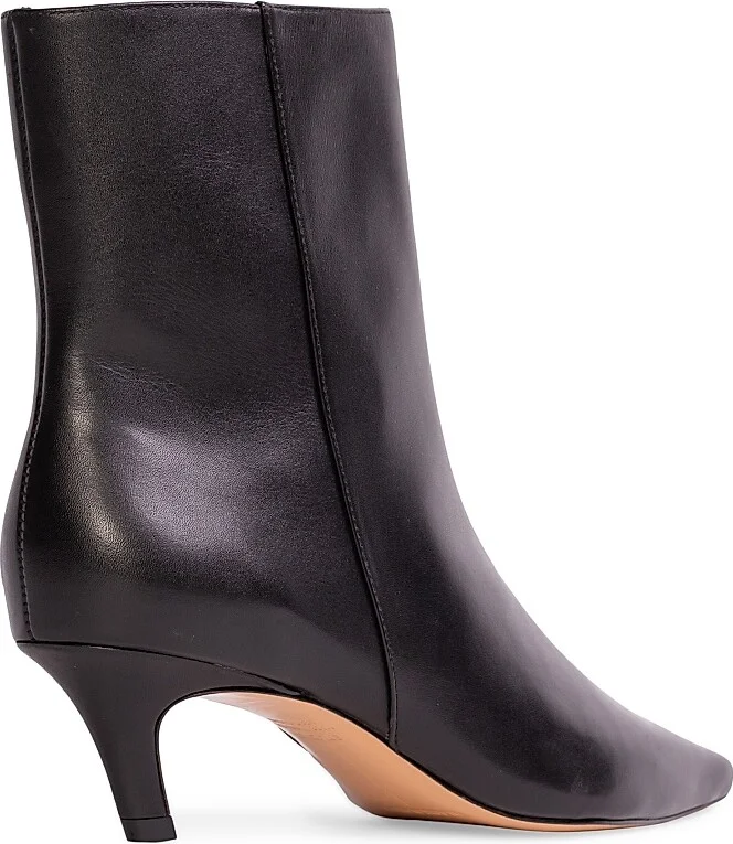 Women's Avenue 50MM Mid Heel Boots - Black Leather - Size 6 - Image 4