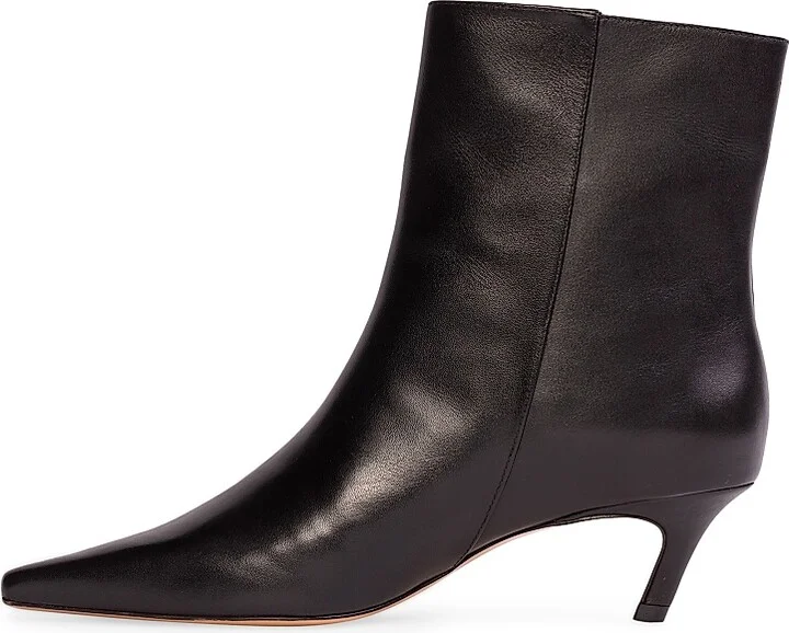 Women's Avenue 50MM Mid Heel Boots - Black Leather - Size 6 - Image 5