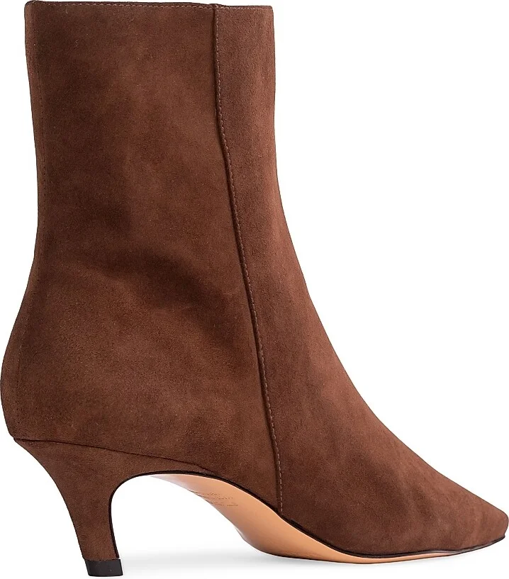 Women's Avenue 50MM Suede Ankle Boots - Brown Suede - Size 5 - Image 4