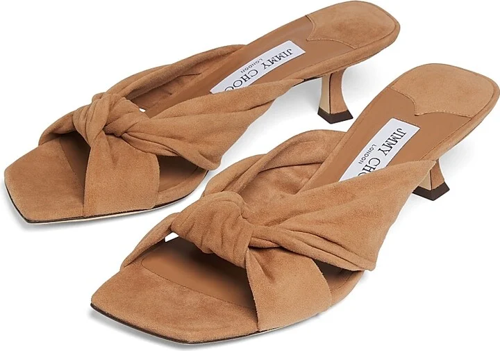 Women's Avenue 50MM Suede Slip-On Sandals - Toffee - Size 5.5 - Image 2