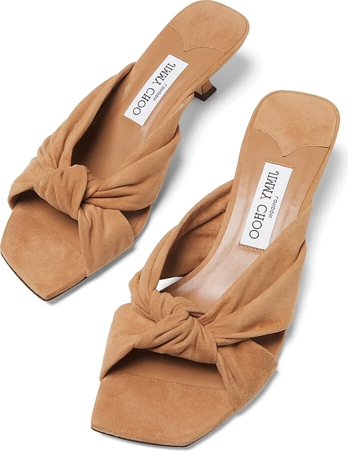 Women's Avenue 50MM Suede Slip-On Sandals - Toffee - Size 5.5 - Image 4