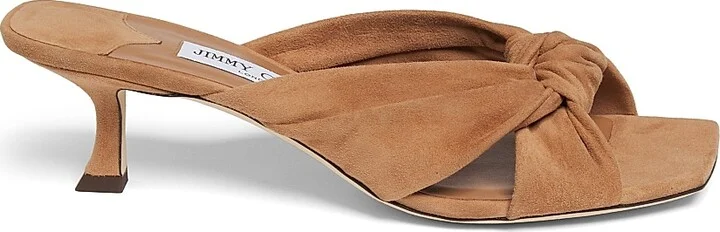 Women's Avenue 50MM Suede Slip-On Sandals - Toffee - Size 5.5