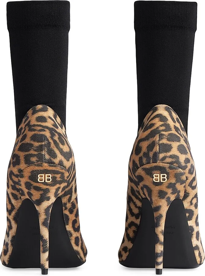 Women's Avenue Sock 110MM Pumps - Leopard Black - Size 7 - Image 3