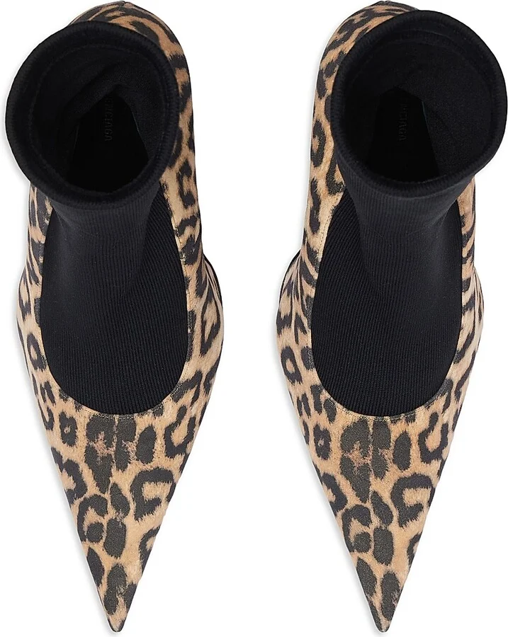 Women's Avenue Sock 110MM Pumps - Leopard Black - Size 7 - Image 6