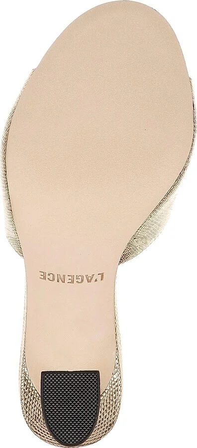 Women's Avery 100MM Embossed Metallic Leather Sandals - Gold Lizard - Size 6.5 - Image 6