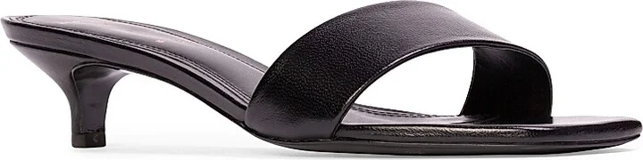Women's Avery 35MM Slip-On Sandals - Black Leather - Size 5 - Image 2