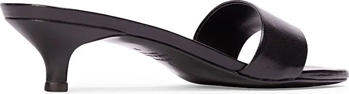Women's Avery 35MM Slip-On Sandals - Black Leather - Size 5 - Image 4