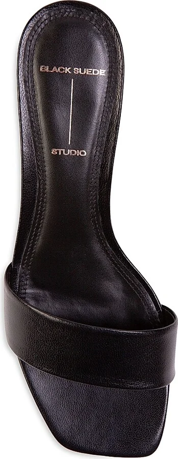 Women's Avery 35MM Slip-On Sandals - Black Leather - Size 5 - Image 5
