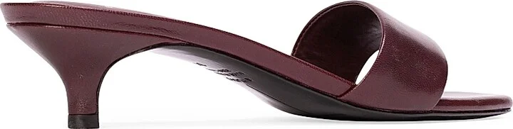 Women's Avery 35MM Slip-On Sandals - Black Leather - Size 5 - Image 9