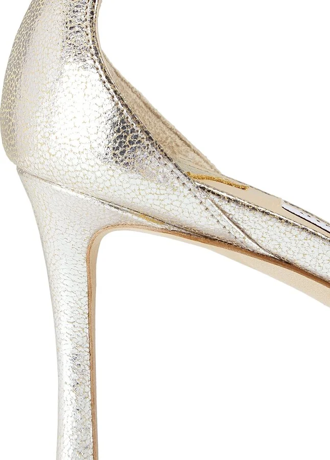 Women's Azia 75MM Glitter Leather Sandals - Champagne - Size 5 - Image 6