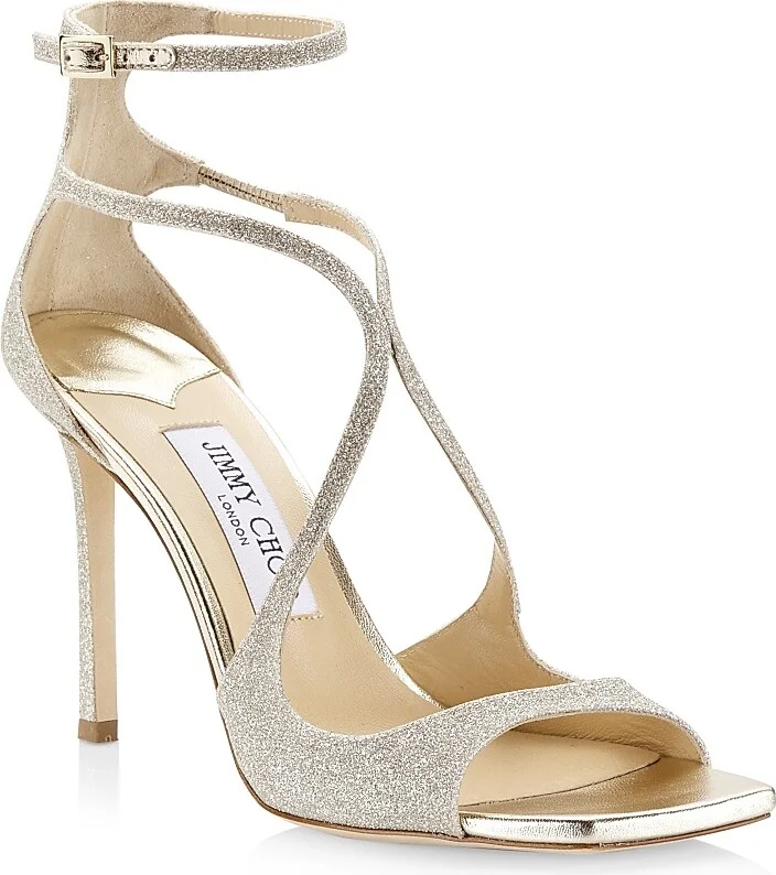 Women's Azia 95MM Glitter Sandals - Platinum Ice - Size 5 - Image 2