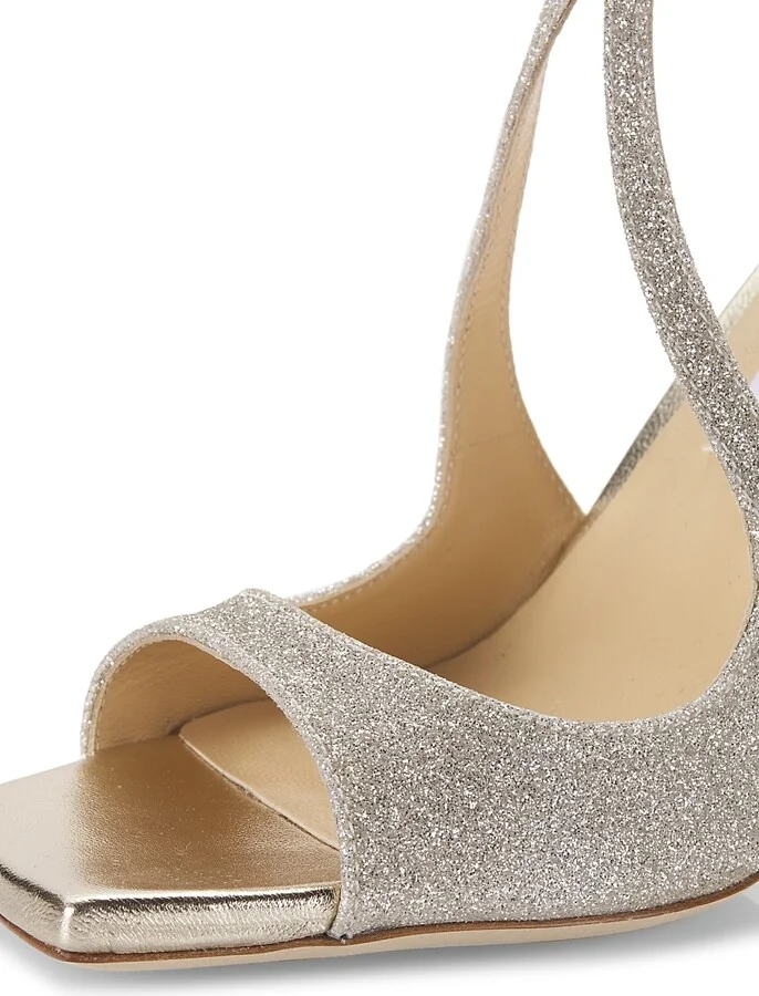 Women's Azia 95MM Glitter Sandals - Platinum Ice - Size 5 - Image 6