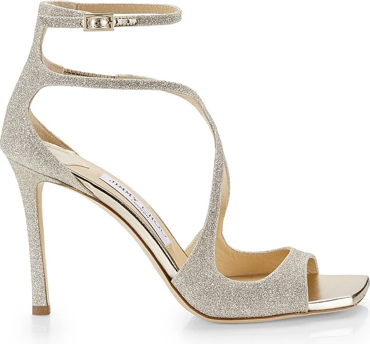Women's Azia 95MM Glitter Sandals - Platinum Ice - Size 5