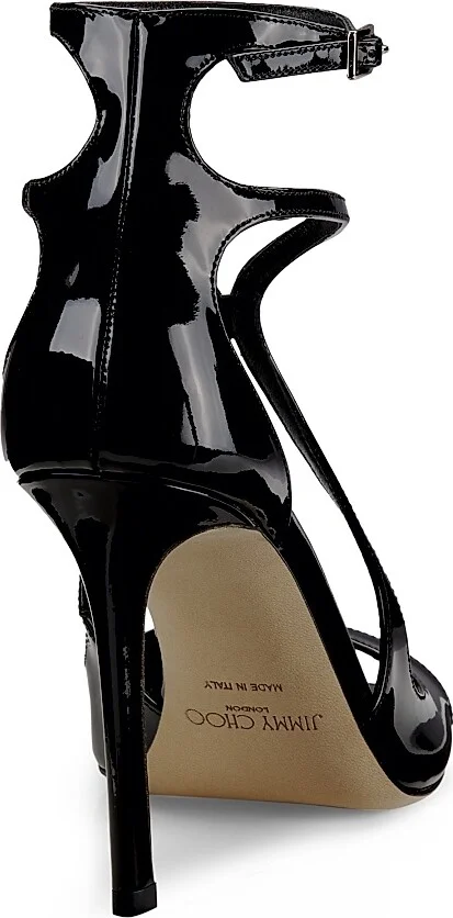 Women's Azia 95MM Patent Leather Sandals - Black - Size 5 - Image 3