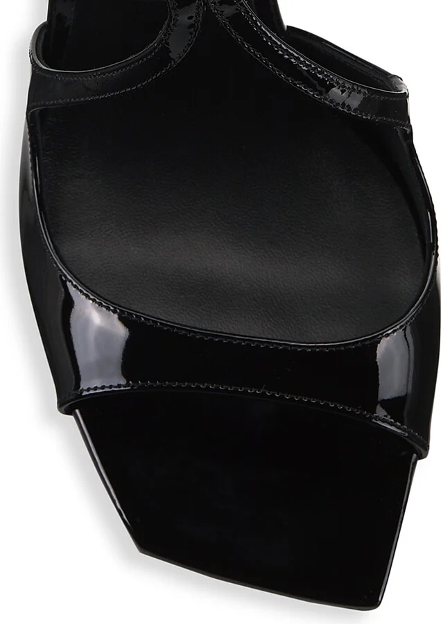Women's Azia 95MM Patent Leather Sandals - Black - Size 5 - Image 4