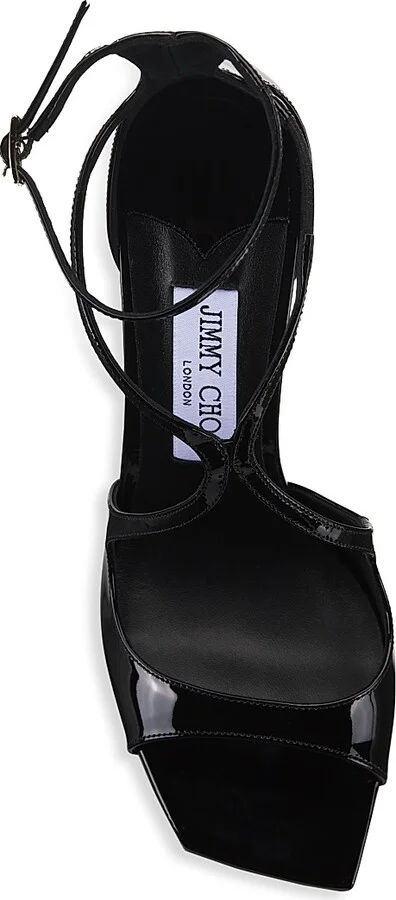 Women's Azia 95MM Patent Leather Sandals - Black - Size 5 - Image 5