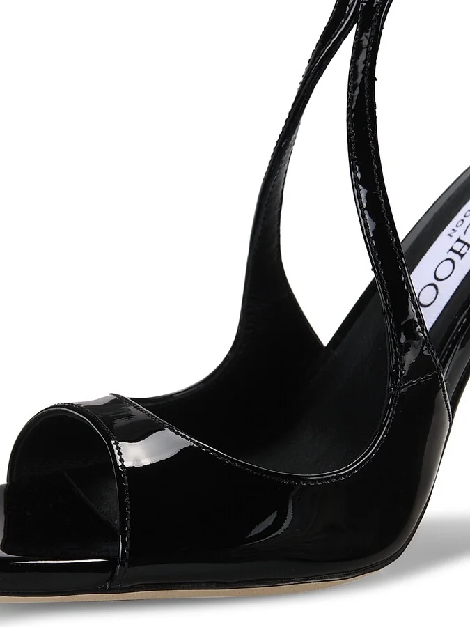 Women's Azia 95MM Patent Leather Sandals - Black - Size 5 - Image 6