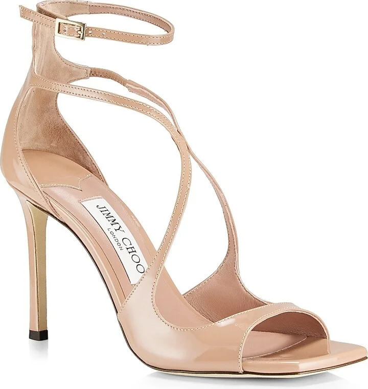 Women's Azia 95MM Patent Leather Sandals - Black - Size 5 - Image 7