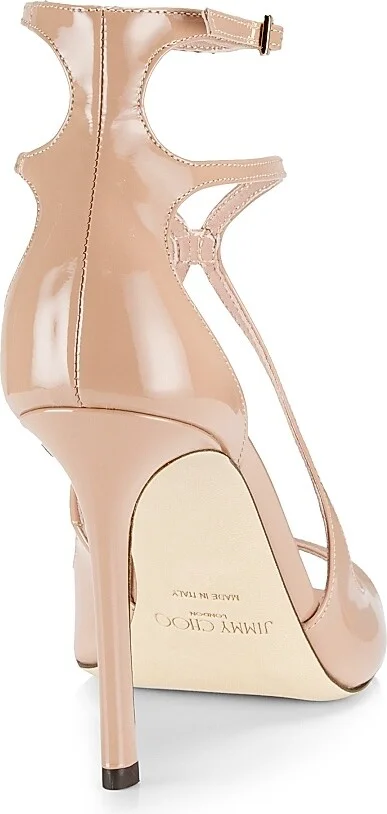Women's Azia 95MM Patent Leather Sandals - Black - Size 5 - Image 8