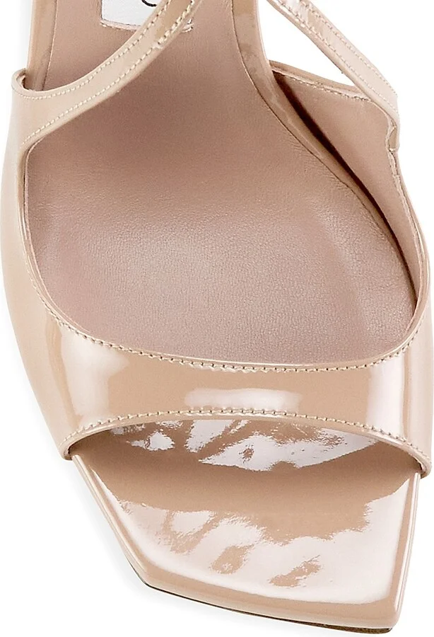 Women's Azia 95MM Patent Leather Sandals - Black - Size 5 - Image 9
