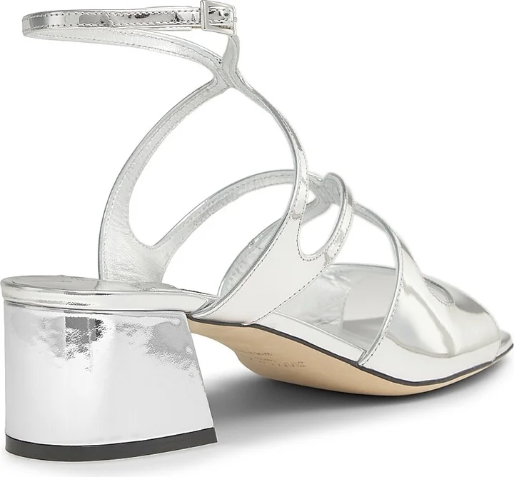 Women's Azilia 45MM Metallic Leather Sandals - Silver - Size 6.5 - Image 3