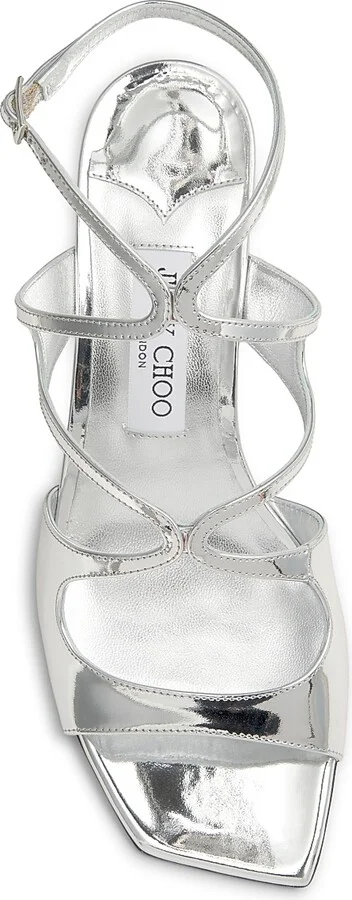 Women's Azilia 45MM Metallic Leather Sandals - Silver - Size 6.5 - Image 4