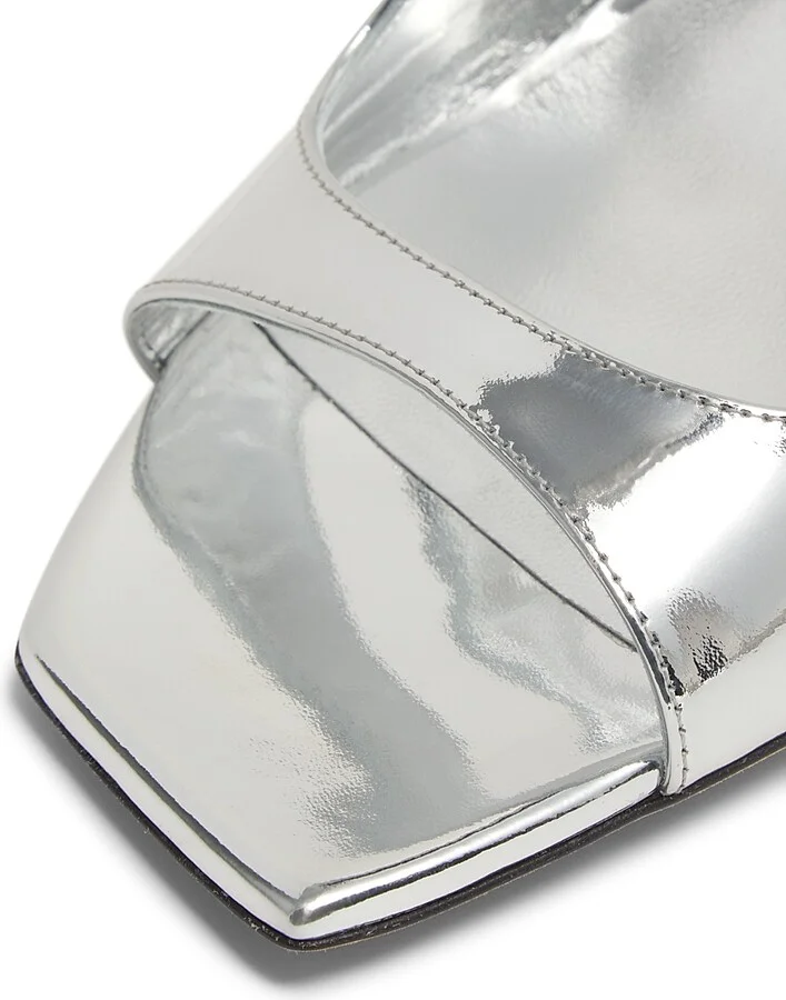 Women's Azilia 45MM Metallic Leather Sandals - Silver - Size 6.5 - Image 6