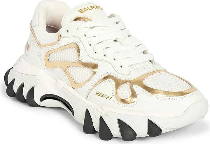 Women's B-East Leather & Mesh Sneakers - Blanc - Size 10 - Image 2