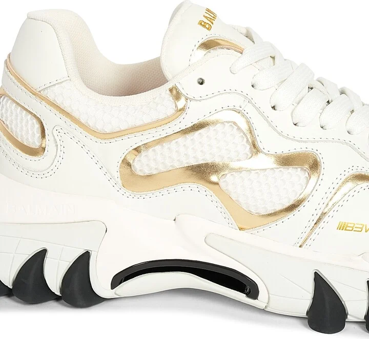 Women's B-East Leather & Mesh Sneakers - Blanc - Size 10 - Image 6