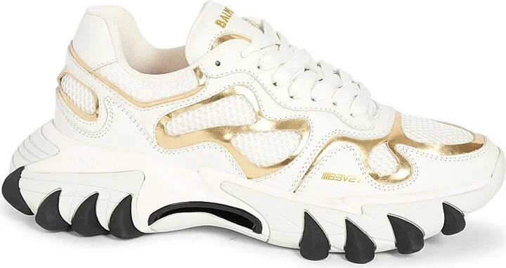 Women's B-East Leather & Mesh Sneakers - Blanc - Size 10