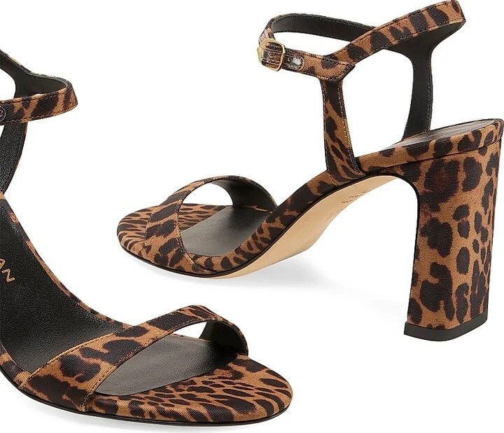 Women's Babette 85MM Leopard Block-Heel Sandals - Classic - Size 10 - Image 4