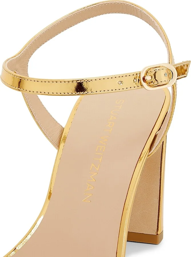 Women's Babette 85MM Metallic Leather Sandals - Gold - Size 10 - Image 5