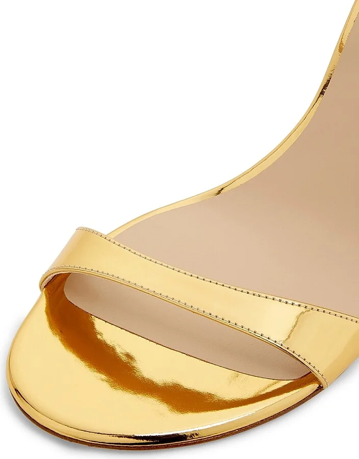 Women's Babette 85MM Metallic Leather Sandals - Gold - Size 10 - Image 6