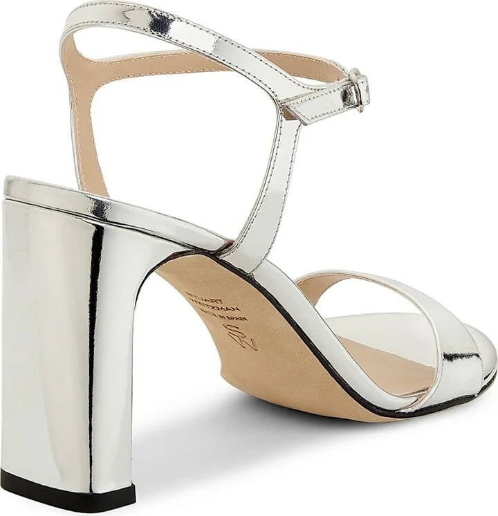 Women's Babette 85MM Metallic Leather Sandals - Gold - Size 10 - Image 8