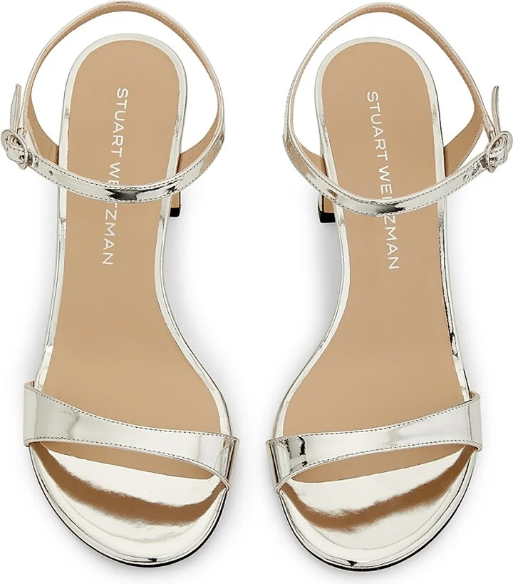Women's Babette 85MM Metallic Leather Sandals - Gold - Size 10 - Image 9