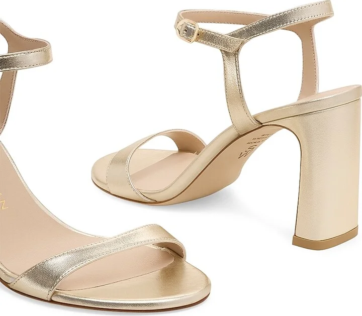 Women's Babette 85MM Metallic Leather Sandals - Light Gold - Size 11 - Image 4