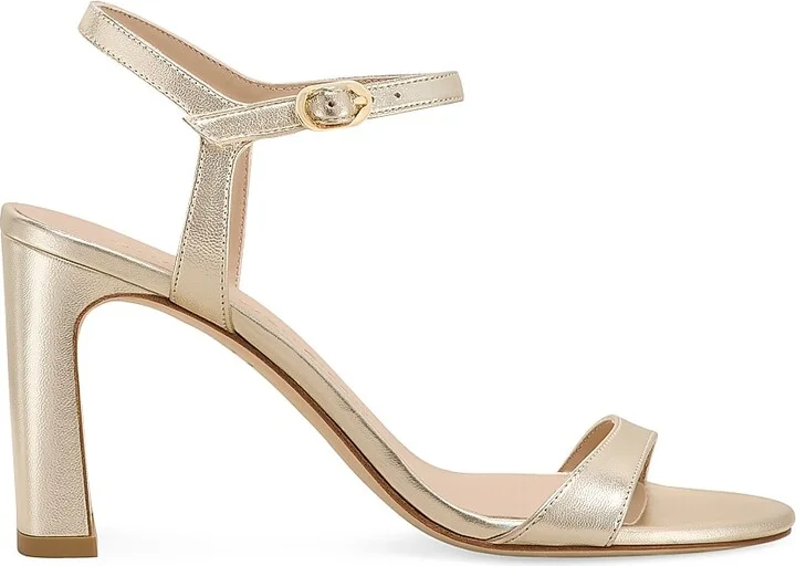 Women's Babette 85MM Metallic Leather Sandals - Light Gold - Size 11