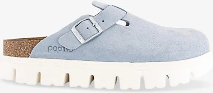 Womens Baby Blue Boston Chunky Suede Clogs Eur 40 / 7 Uk Women