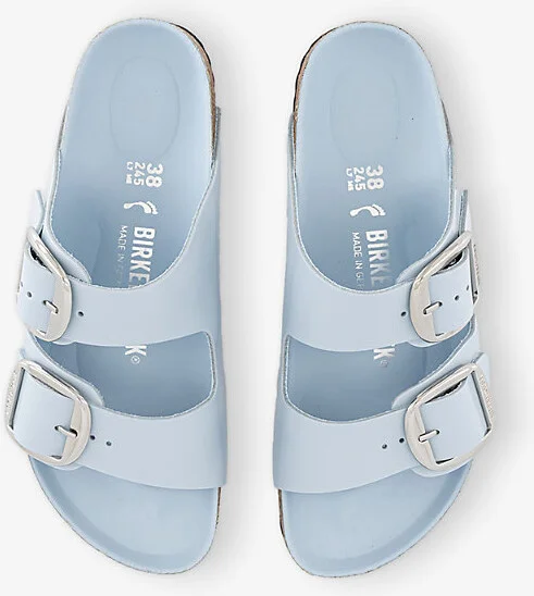 Womens Baby Blue High Shine Arizona Big Buckle Leather Sandals Eur 37 / 4 Uk Women - Image 2