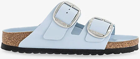 Womens Baby Blue High Shine Arizona Big Buckle Leather Sandals Eur 37 / 4 Uk Women