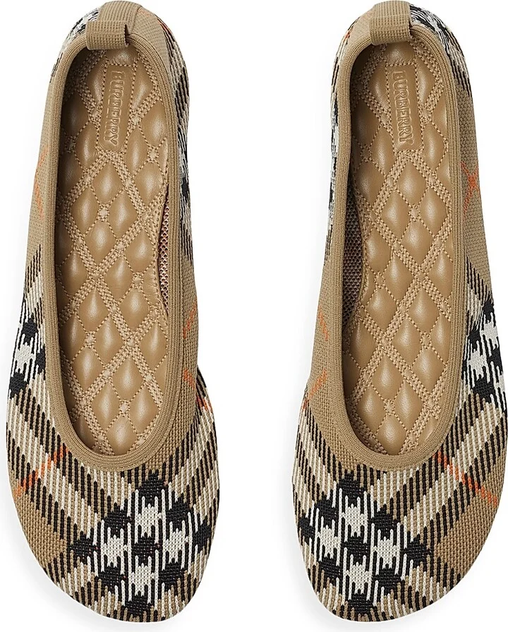 Women's Baby Check Flats - Black Calico Ip Check - Size 5 - Image 10