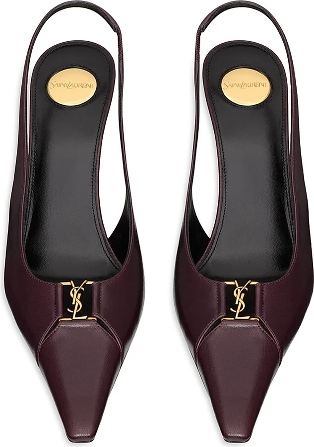Women's Babylone Breteuil Slingback Pumps in Smooth Leather - Bordeaux - Size 5 - Image 3